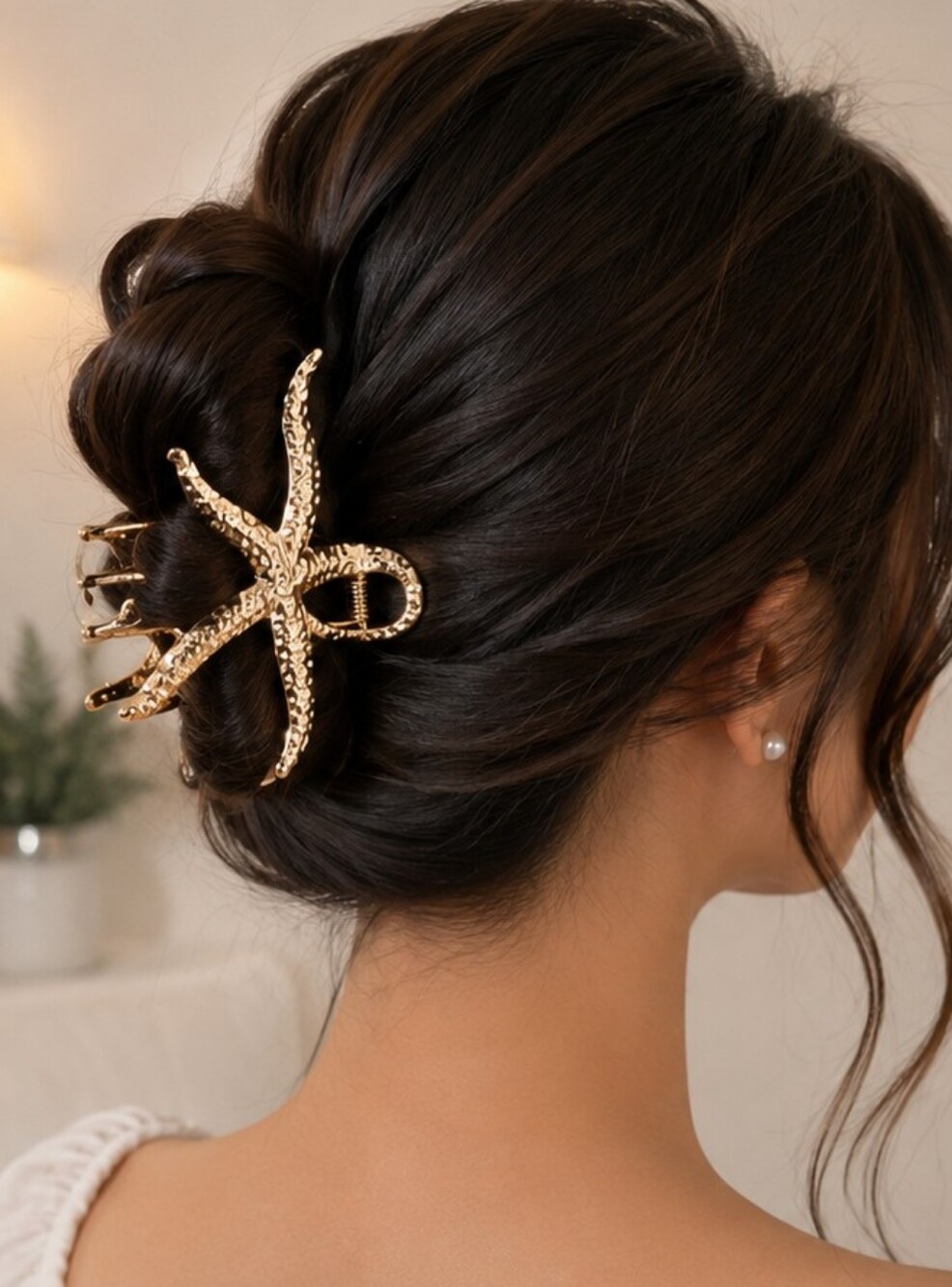 3 bundles for $25 Gold Starfish Hair Claw Clip New Coastal Boho Beachy